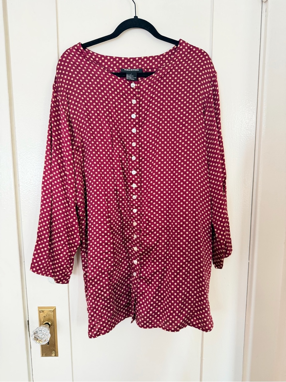 HALSTON Silk Pajama Shirt